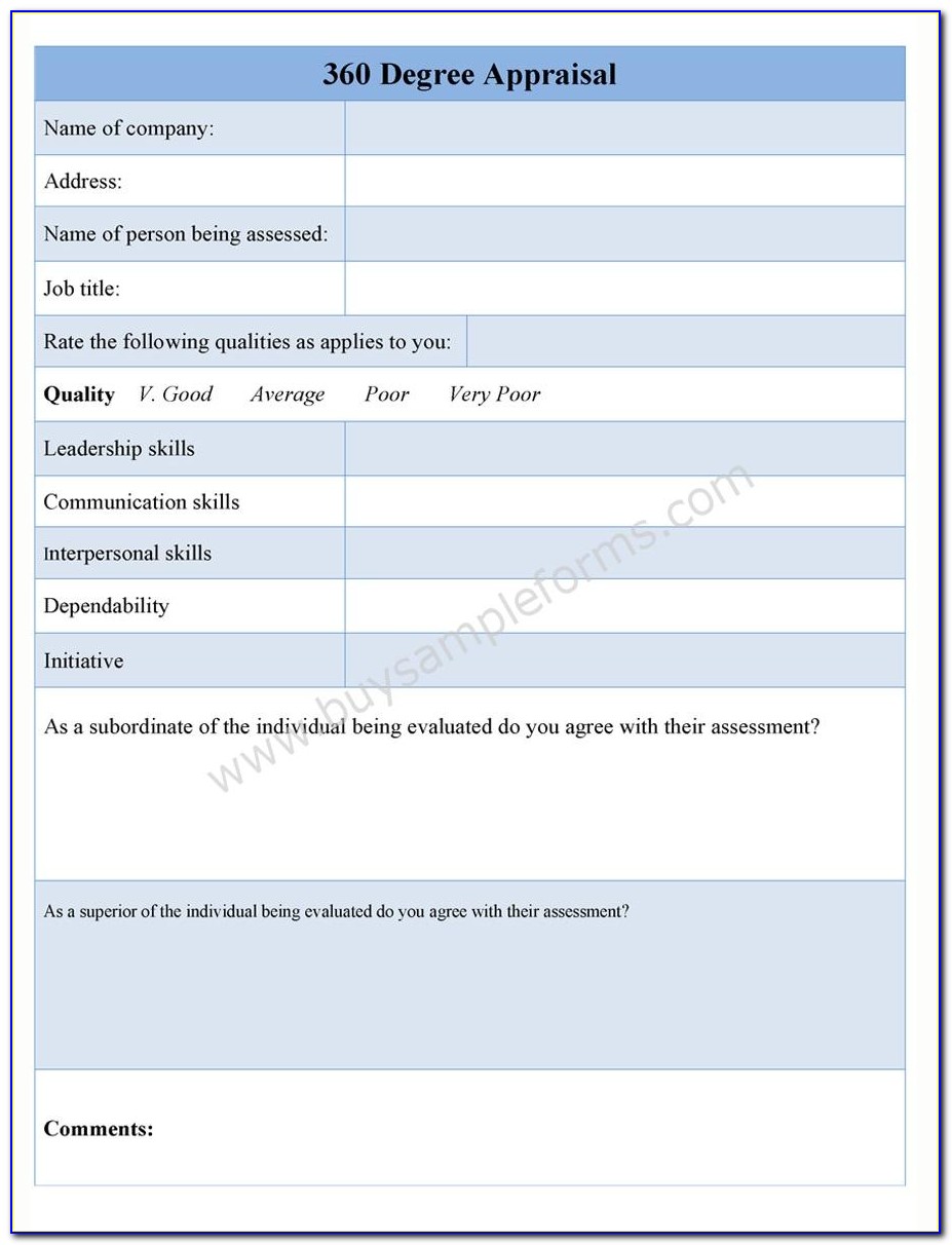 360 Degree Performance Appraisal Forms