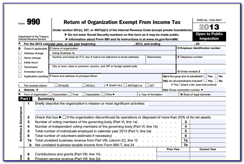 990 Tax Forms For Nonprofits