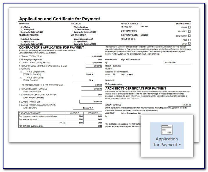 Aia Application For Payment Form Free