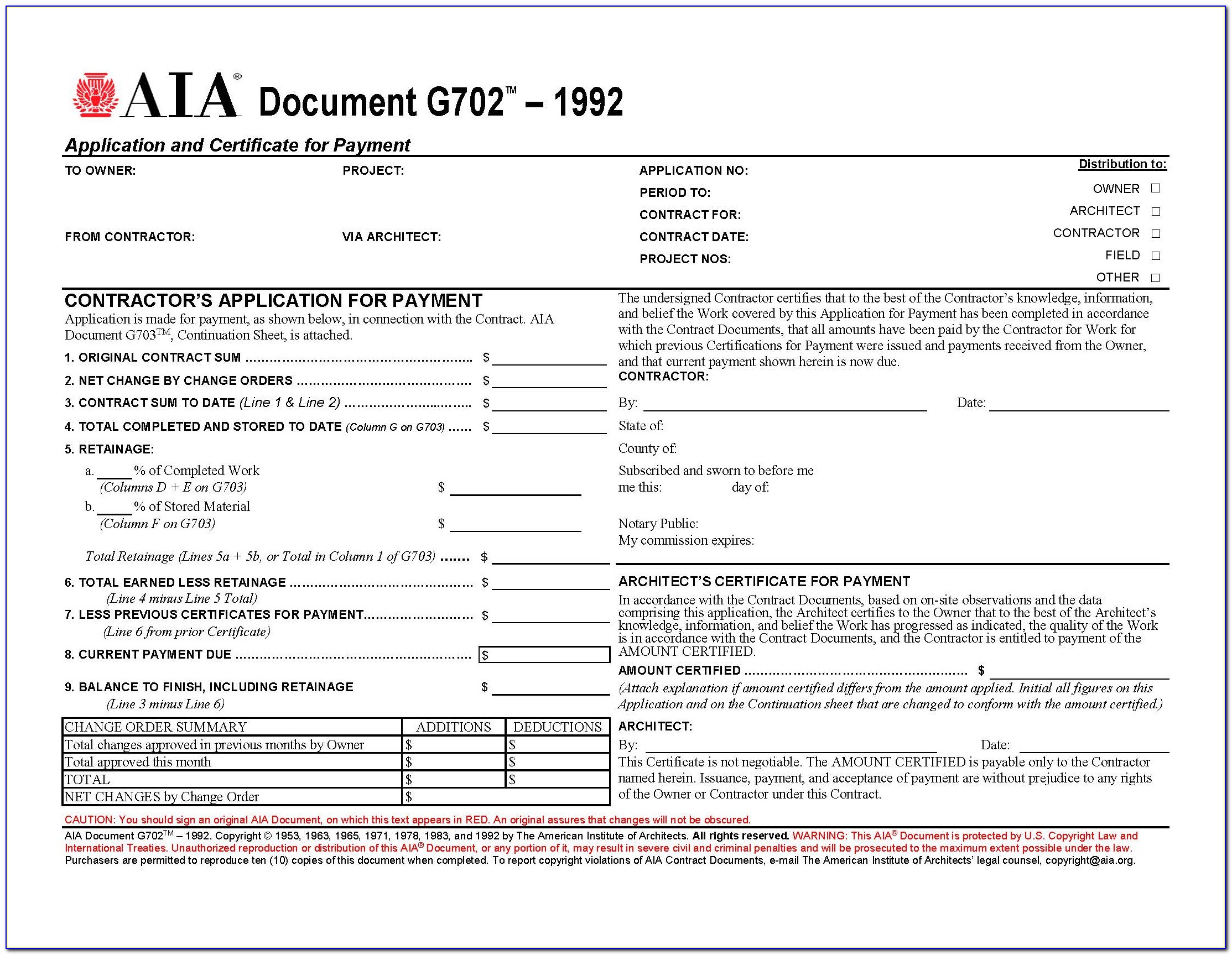 Aia Form 702 And 703