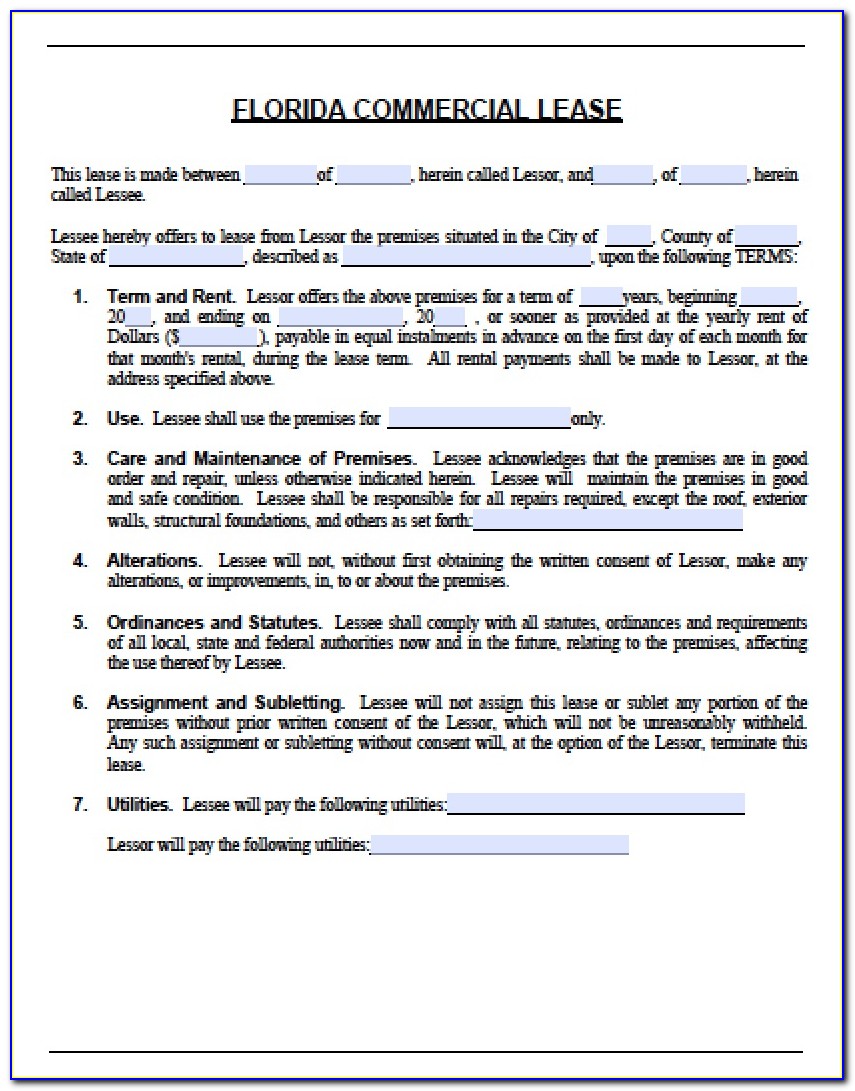 Air Commercial Lease Form Pdf