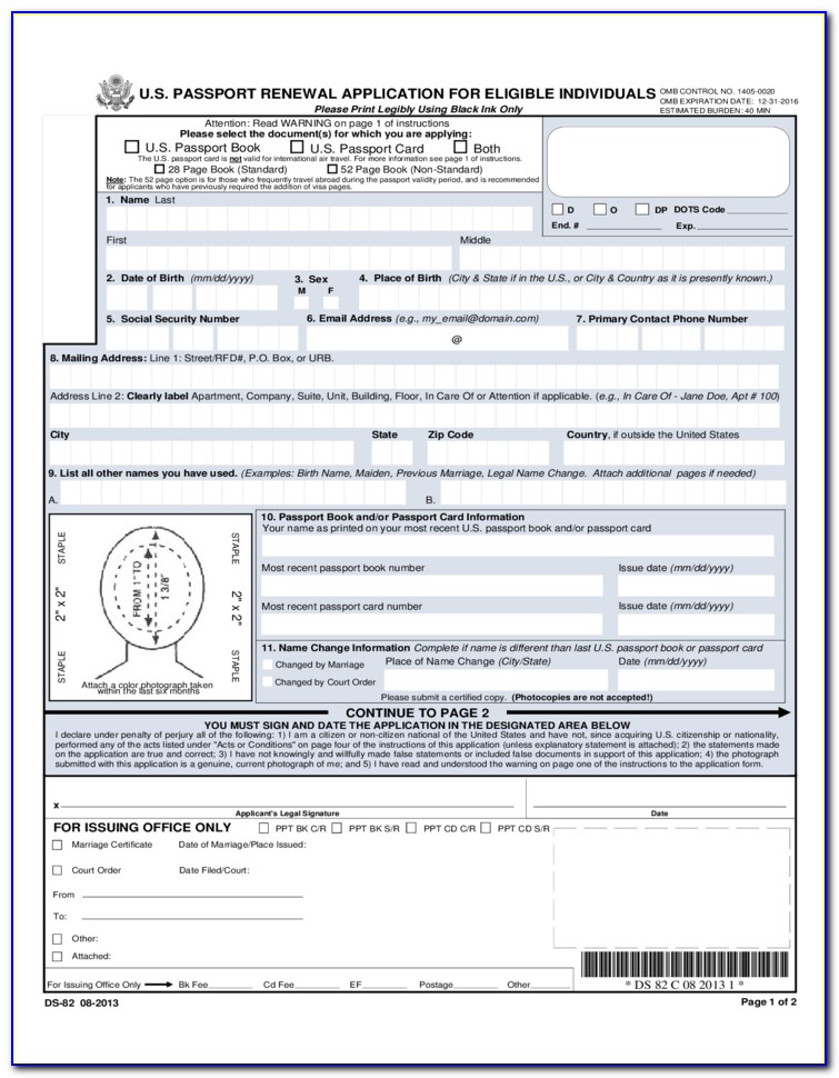 Application For Philippine Passport Renewal Form