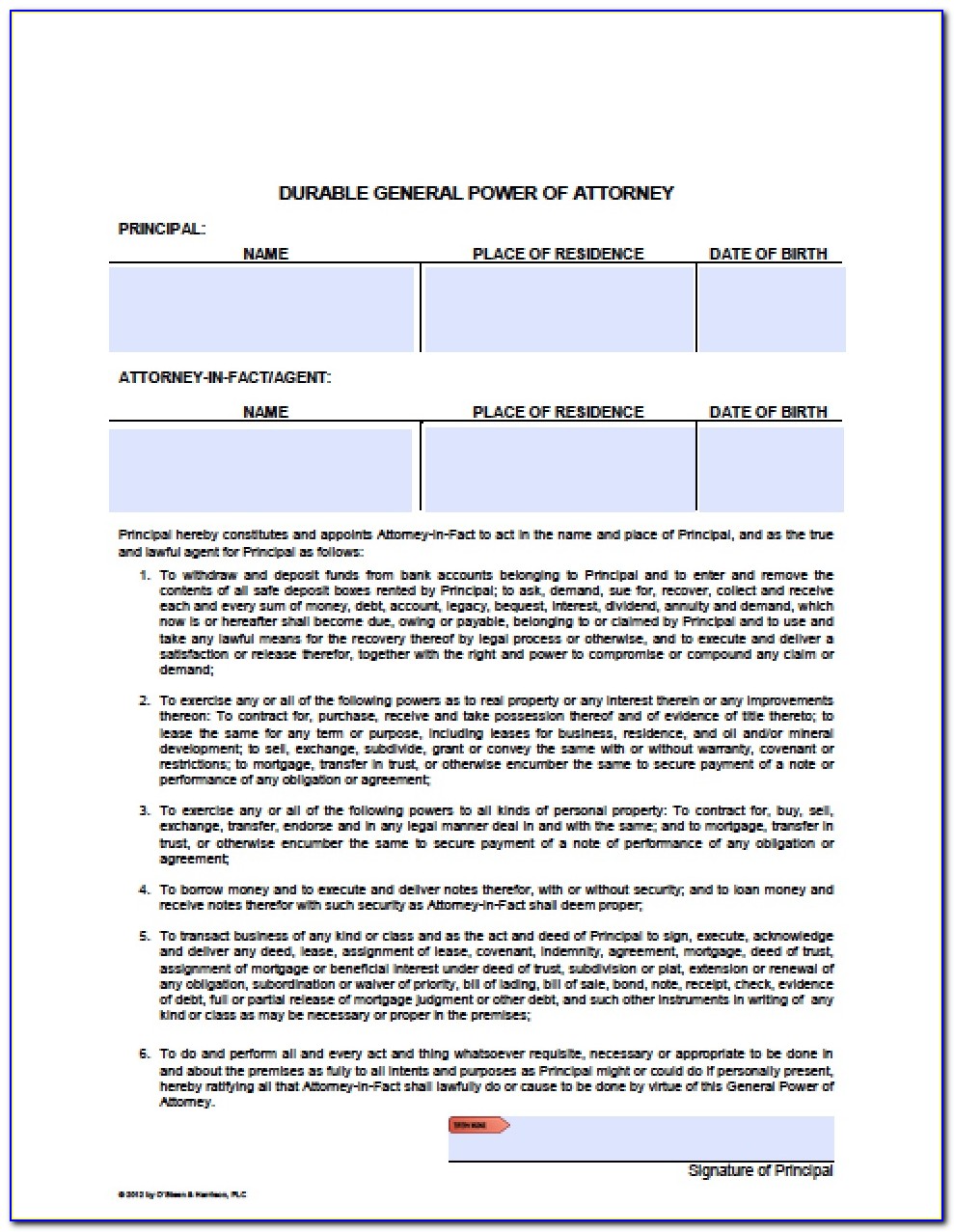 Arizona Durable Power Of Attorney Forms Free