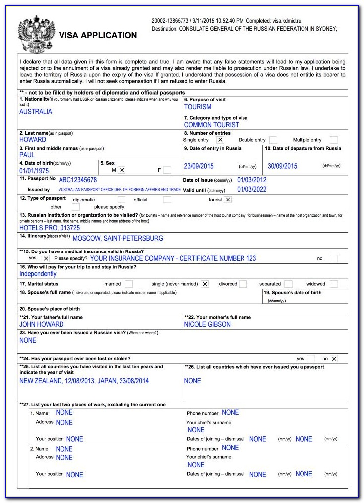 Australia Visitor Visa Application Form Online