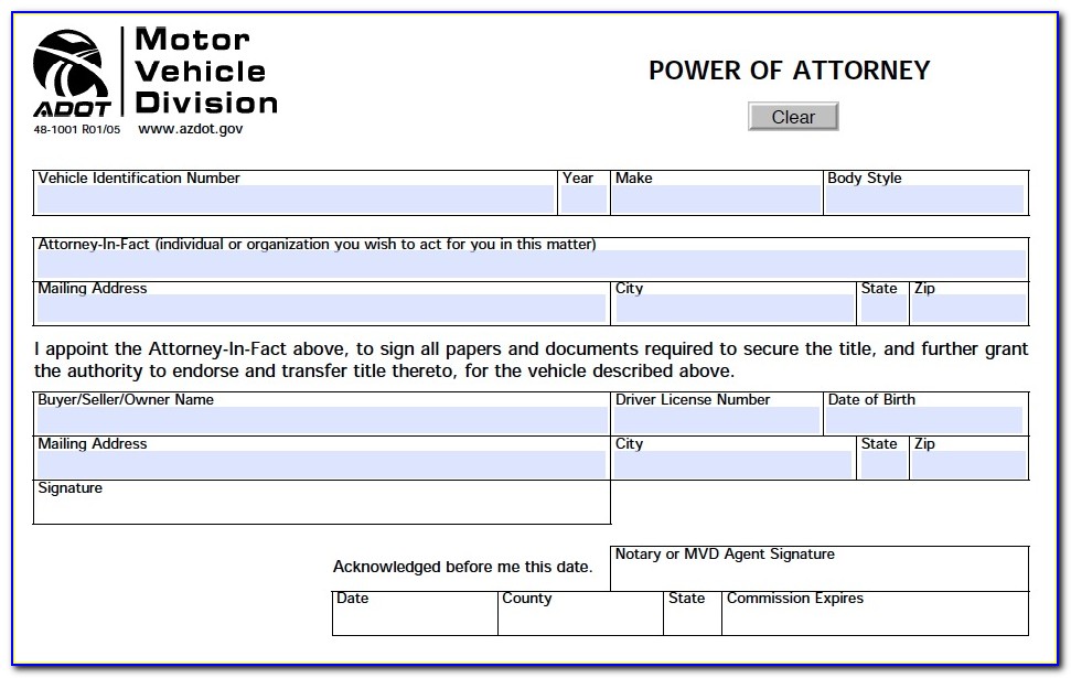 Az Durable Power Of Attorney Form