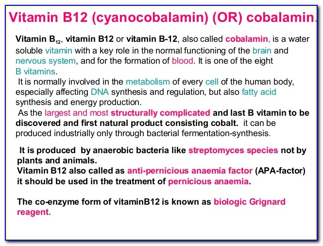 Best Form Of Vitamin B12 To Absorption