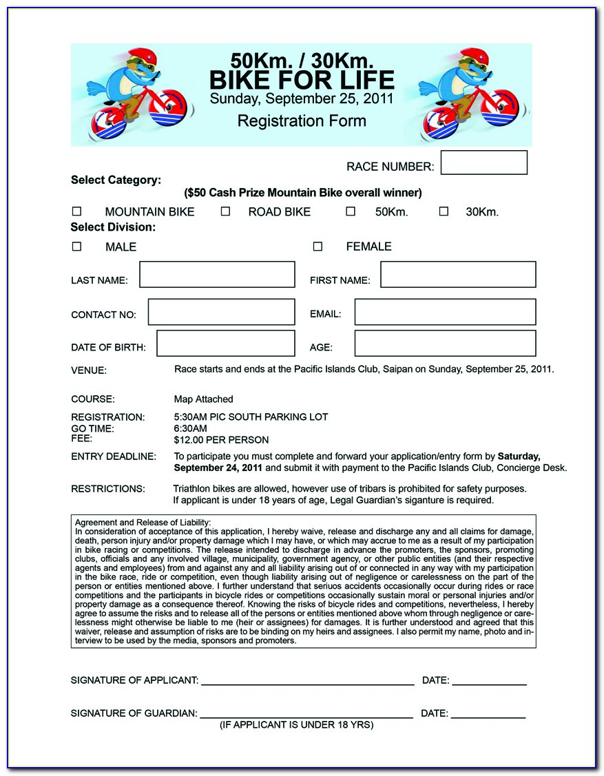 Bike Rodeo Waiver Form