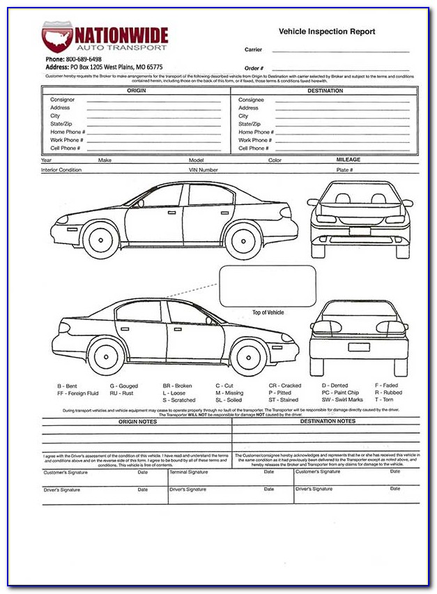 Bill Of Lading Template For Auto Transport