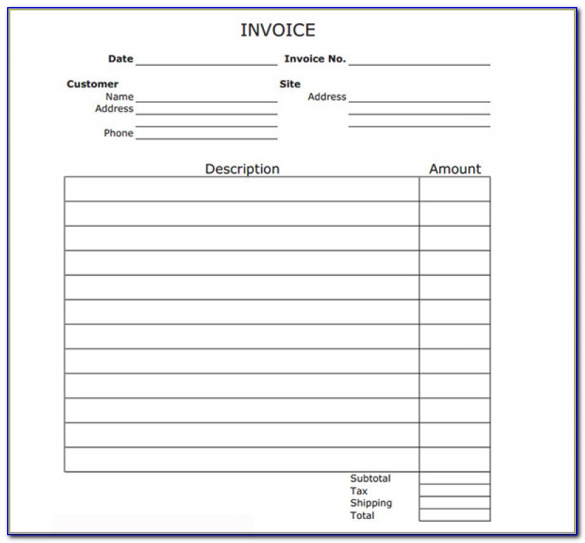 Blank Invoice Template 30+ Documents In Word, Excel, Pdf