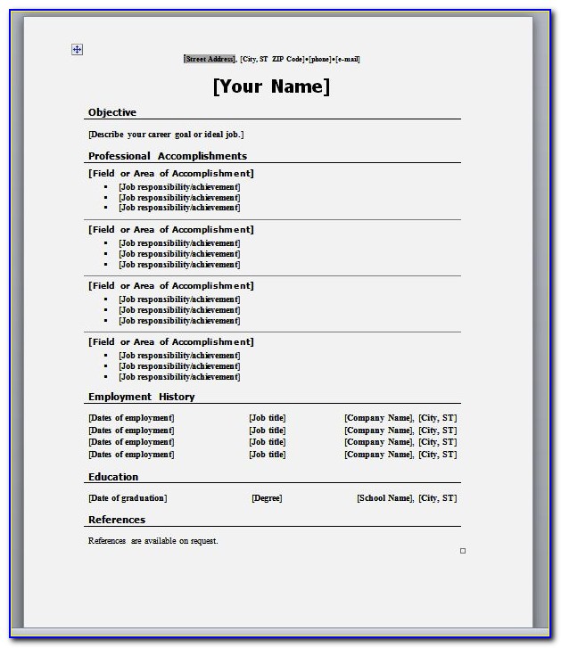 Fill In The Blank Printable Resume