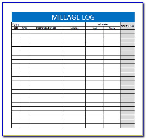 Business Mileage Log Form