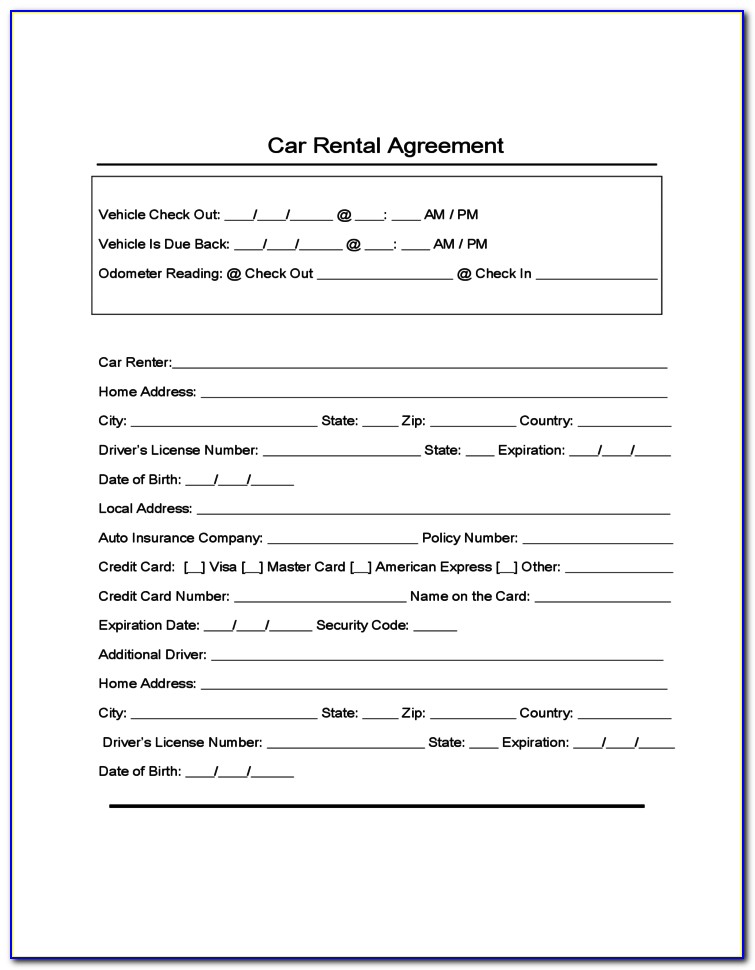 Car Lease Forms Free