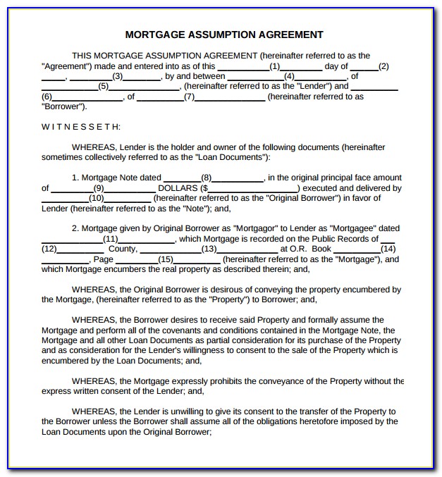 Car Loan Assumption Agreement Form