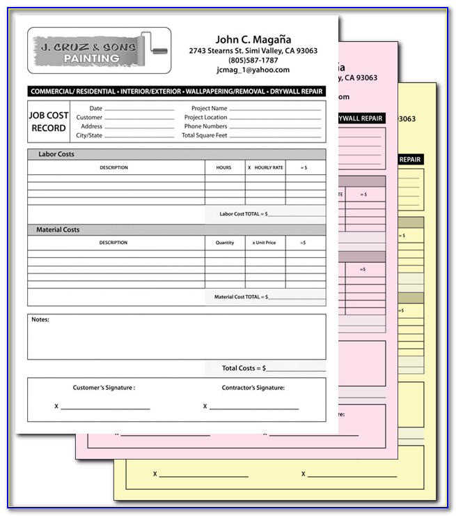 Carbonless Repair Order Forms