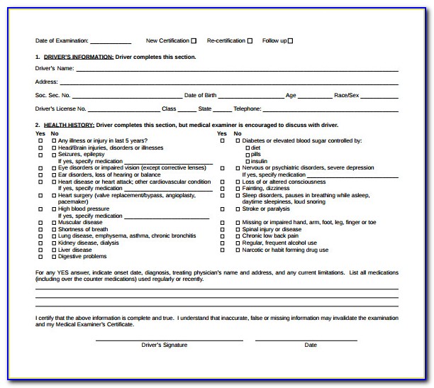 Cdl Dot Physical Form