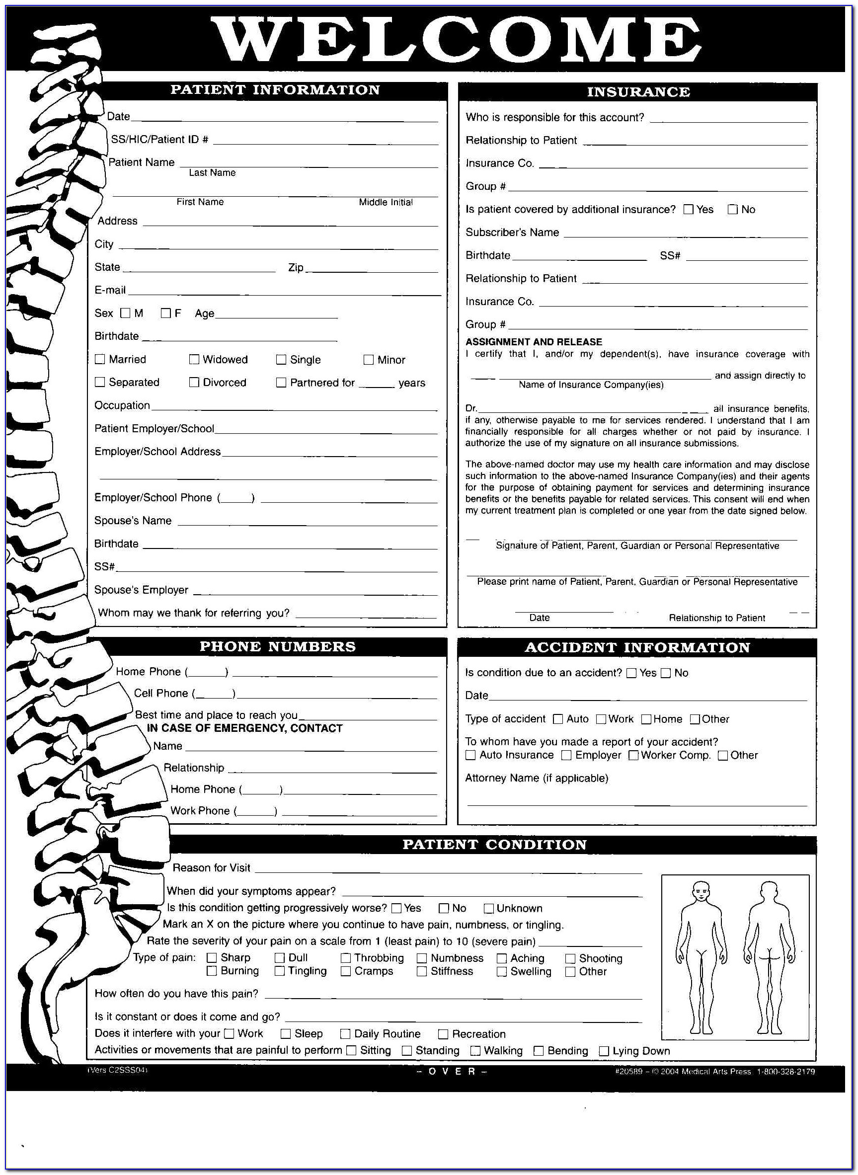 Chiropractic Patient Intake Form Free