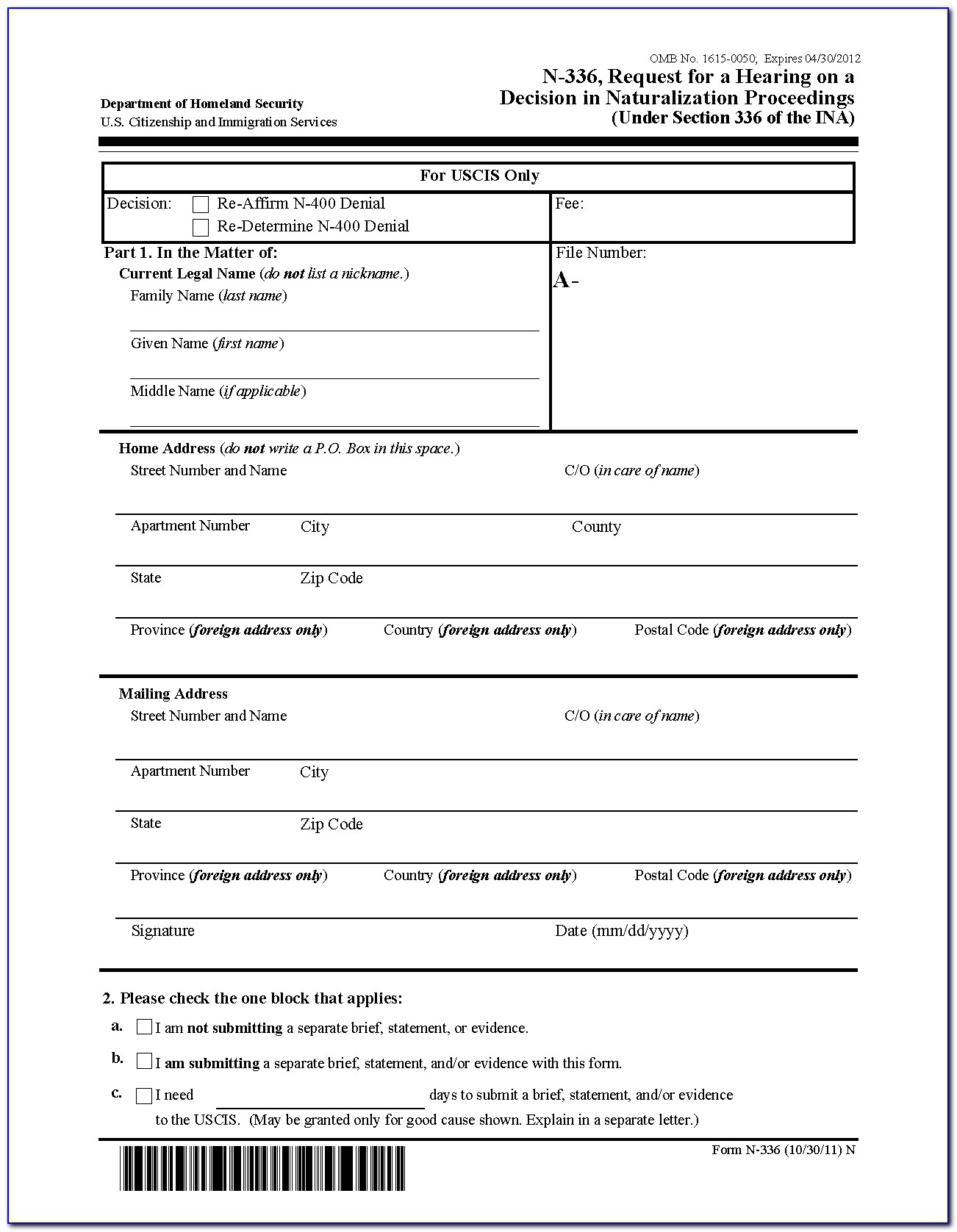 Citizenship Form N 400 Free Download