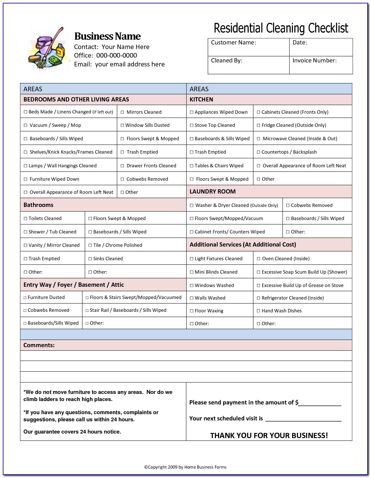 Cleaning Service Forms Templates