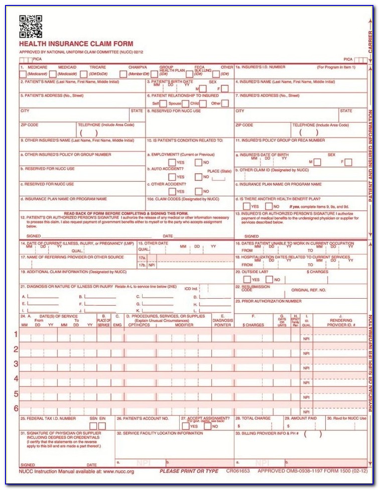 Cms 1450 Fillable Form