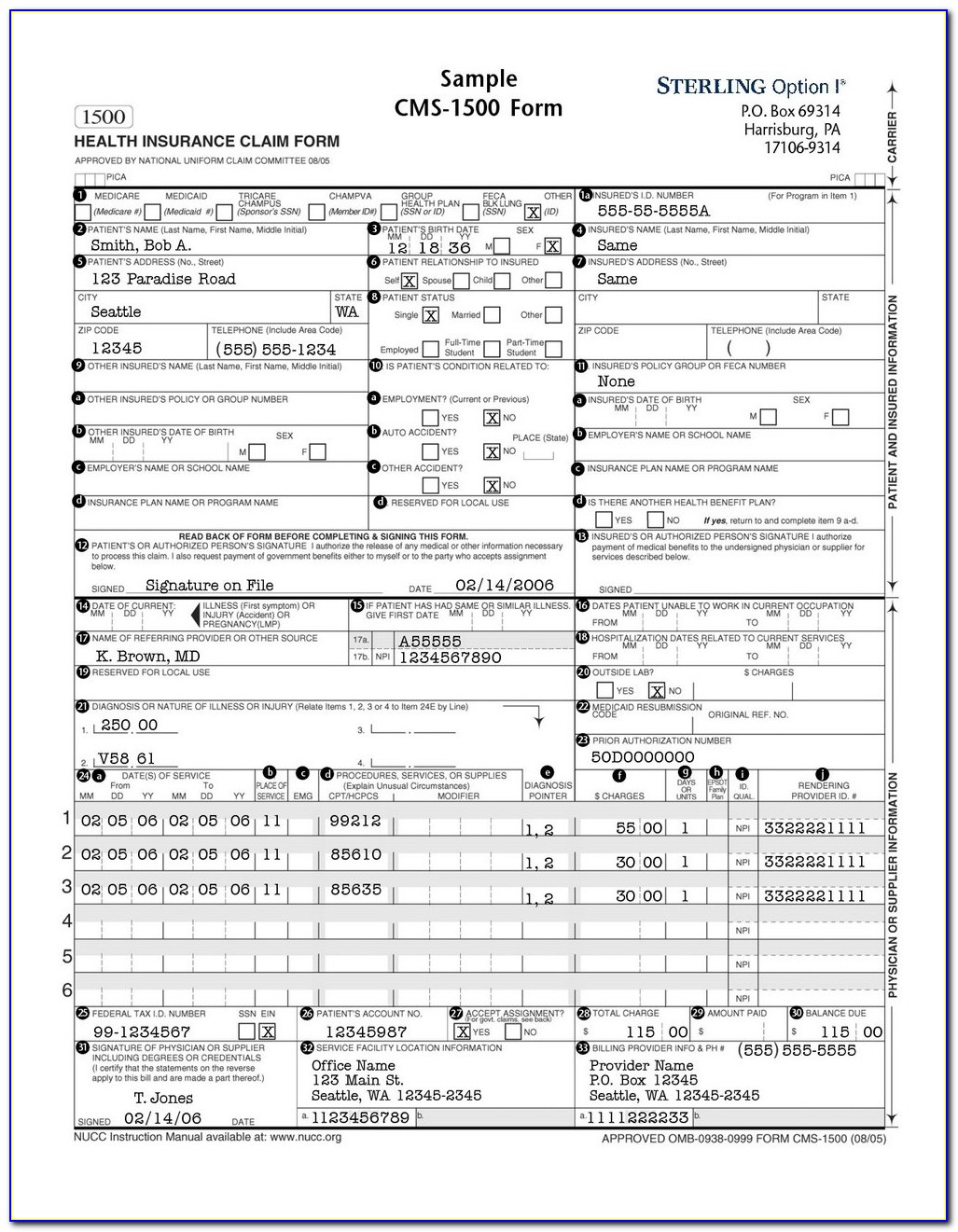 Cms 1500 Form Example