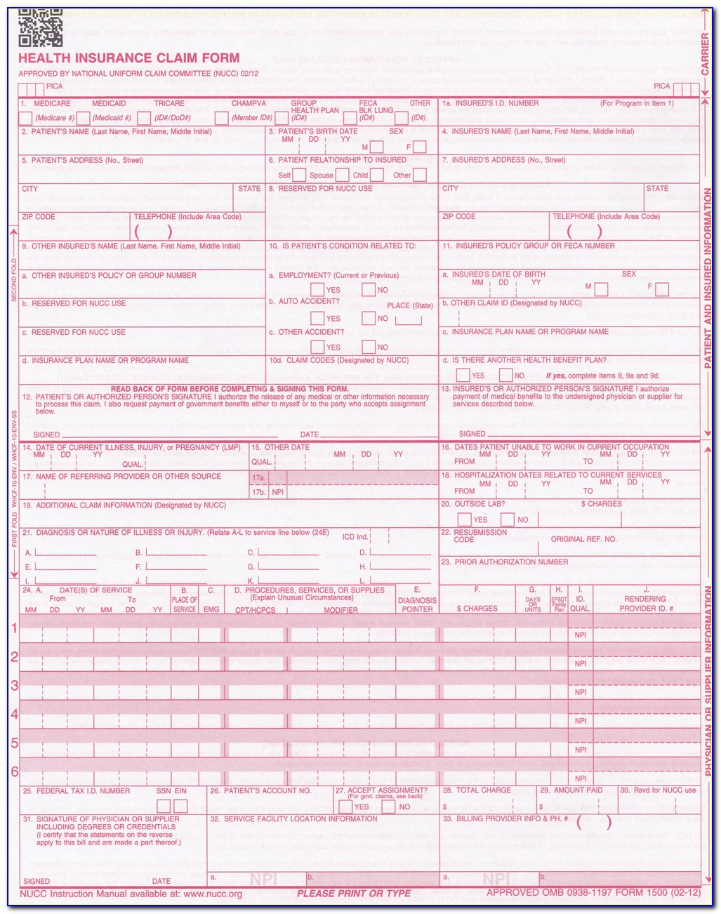 Cms 1500 Form Word Template