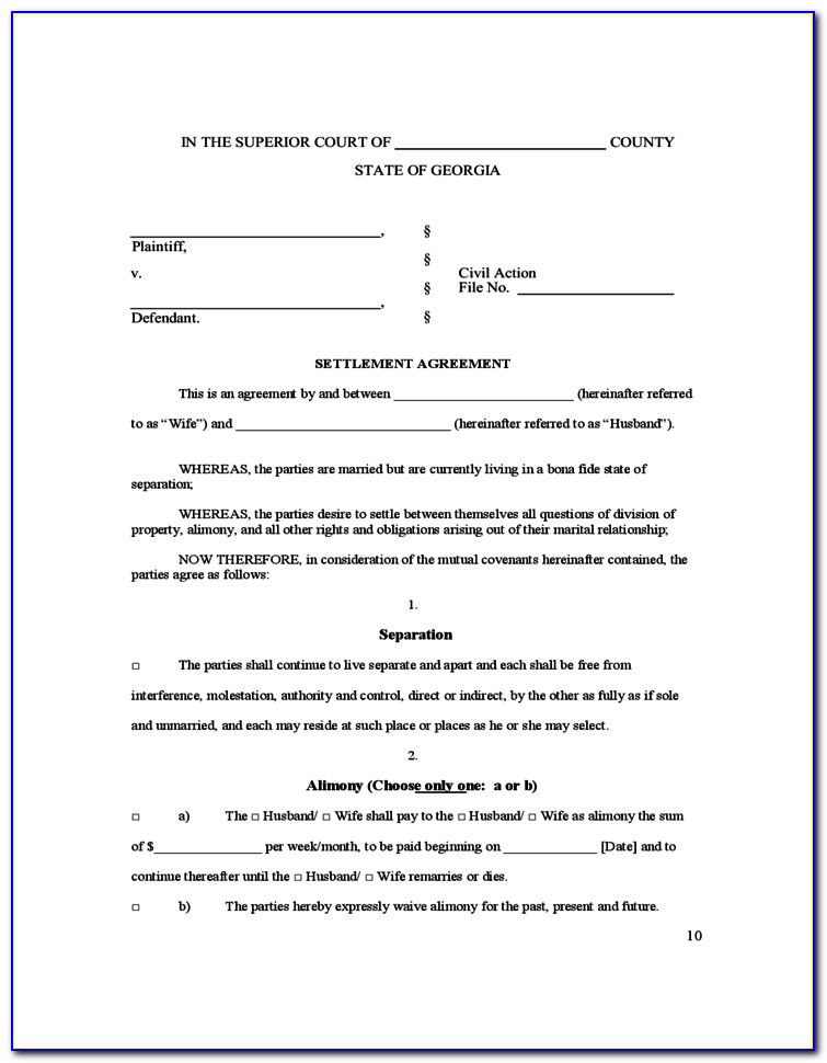 Cobb County Ga Uncontested Divorce Forms