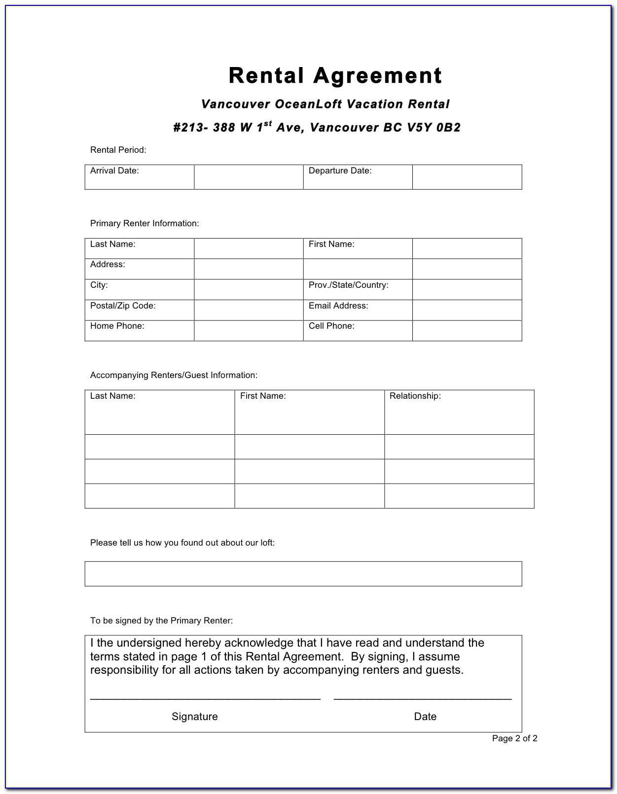 Commercial Lease Form Free