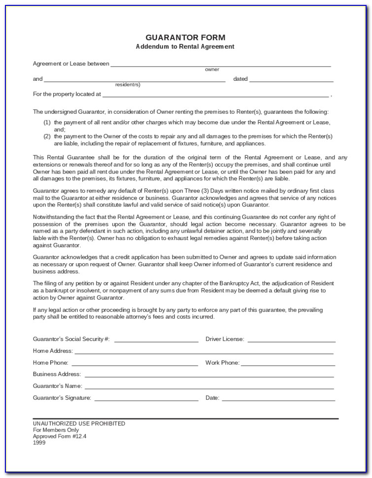 Commercial Lease Guaranty Form