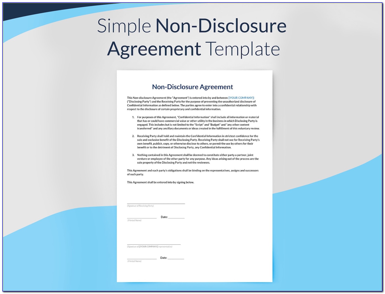Confidentiality Agreement Form Free Download