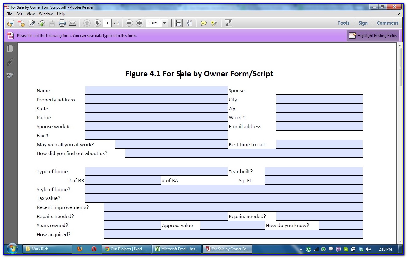Create A Fillable Pdf Form From A Excel Document