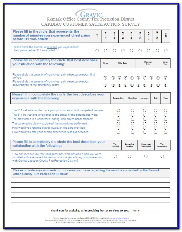 Customer Satisfaction Survey Form For Restaurant