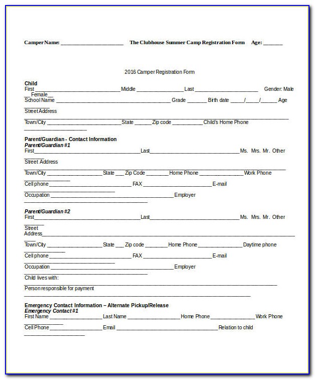 Dance Workshop Registration Form Template