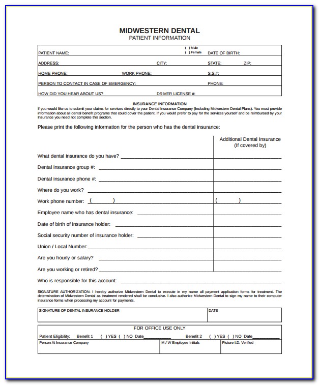 Dental Patient Forms Template