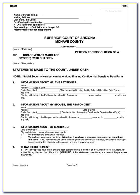 Divorce Paperwork Arizona