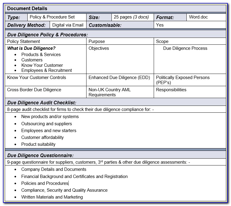 Enhanced Due Diligence Forms