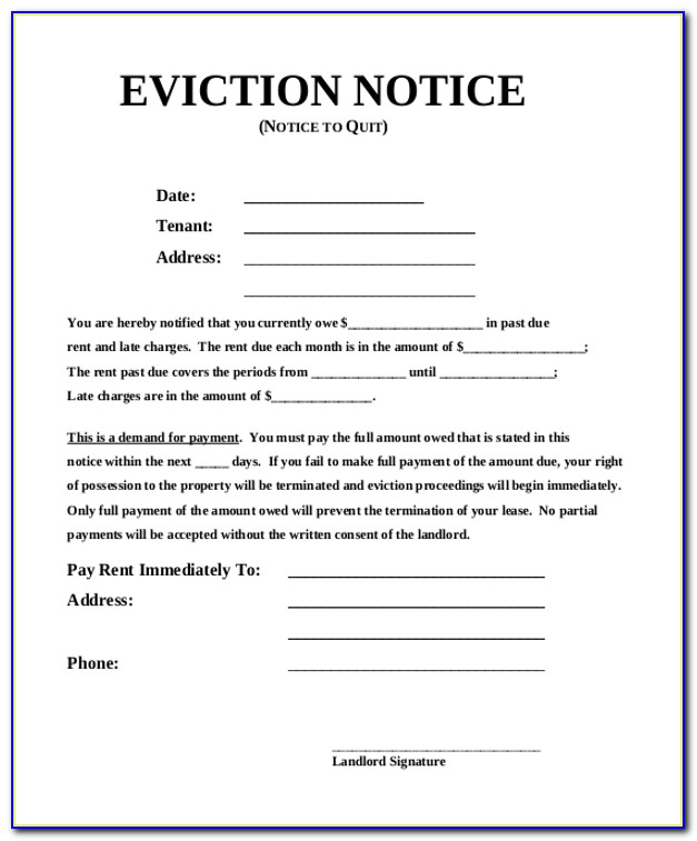 Eviction Notice Form Pdf