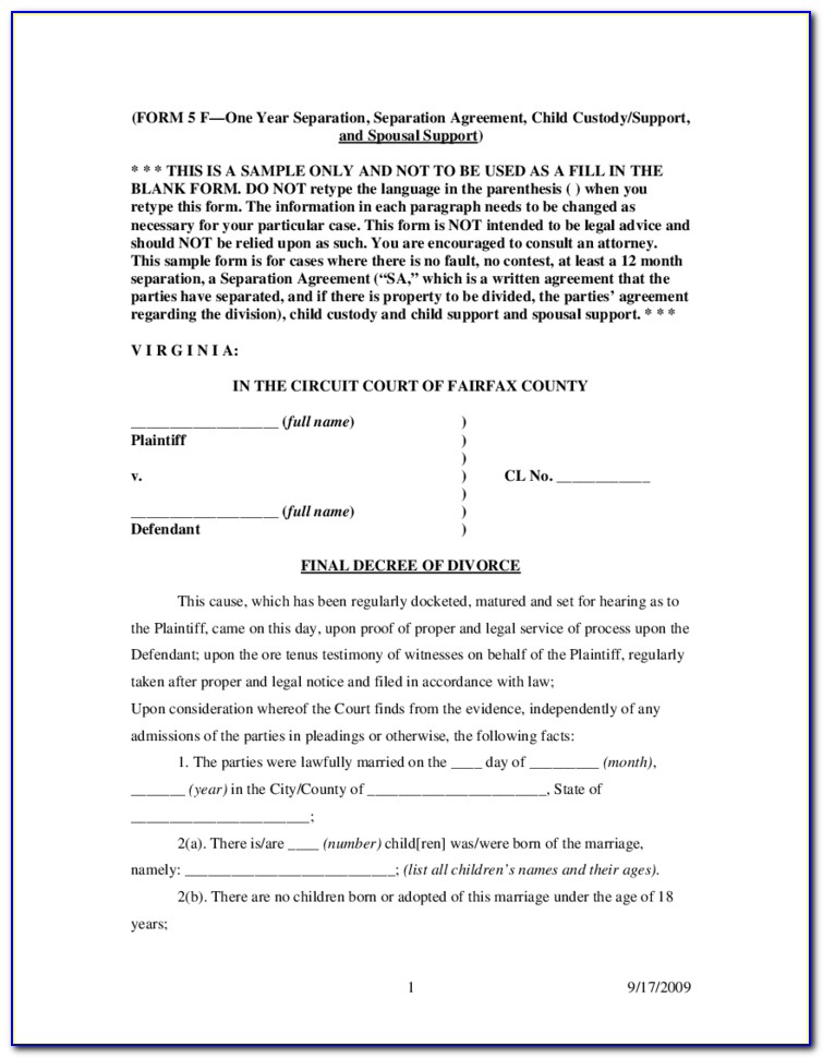 Fairfax County Court Forms