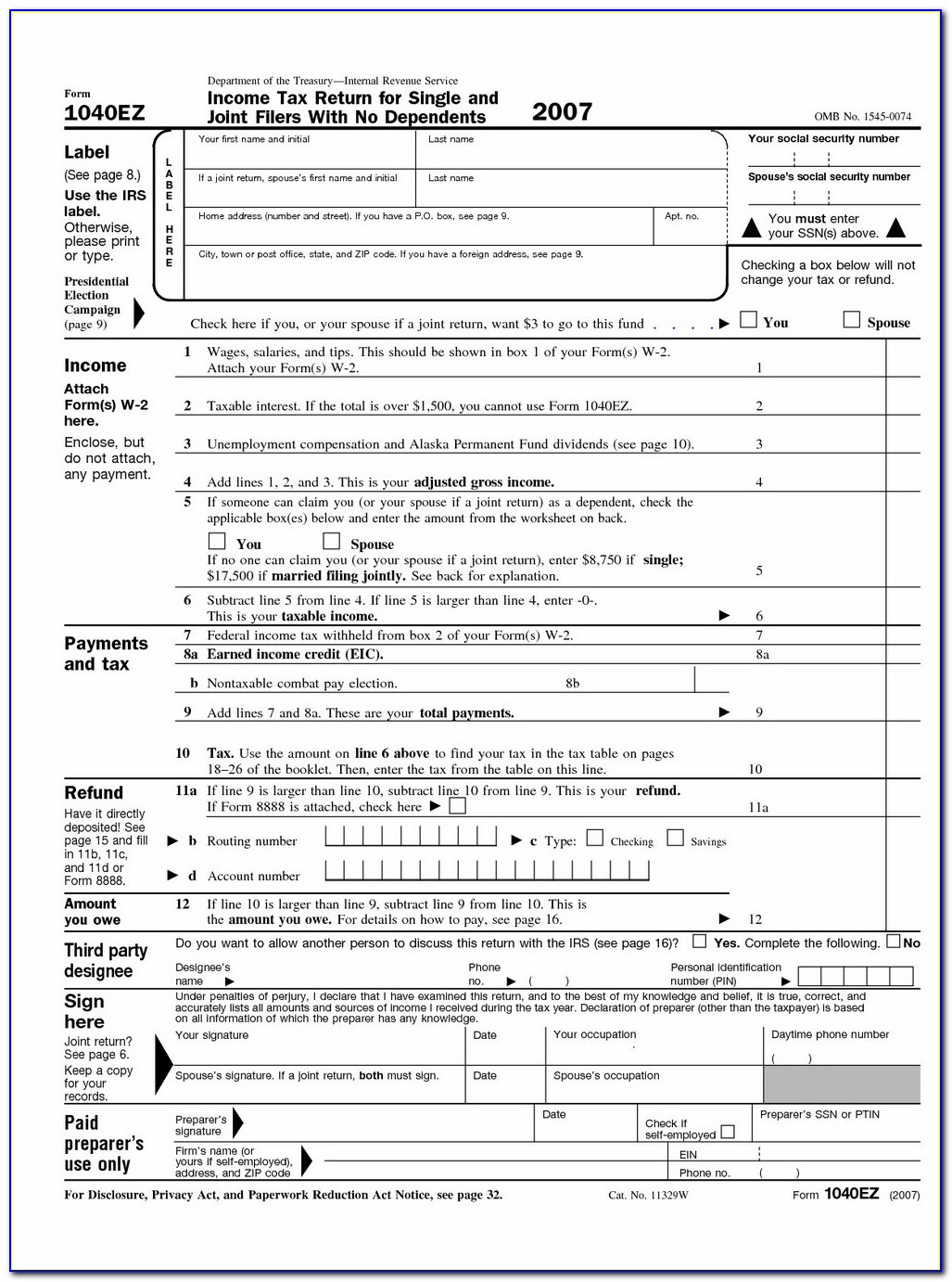 Federal Ez Tax Form 2017