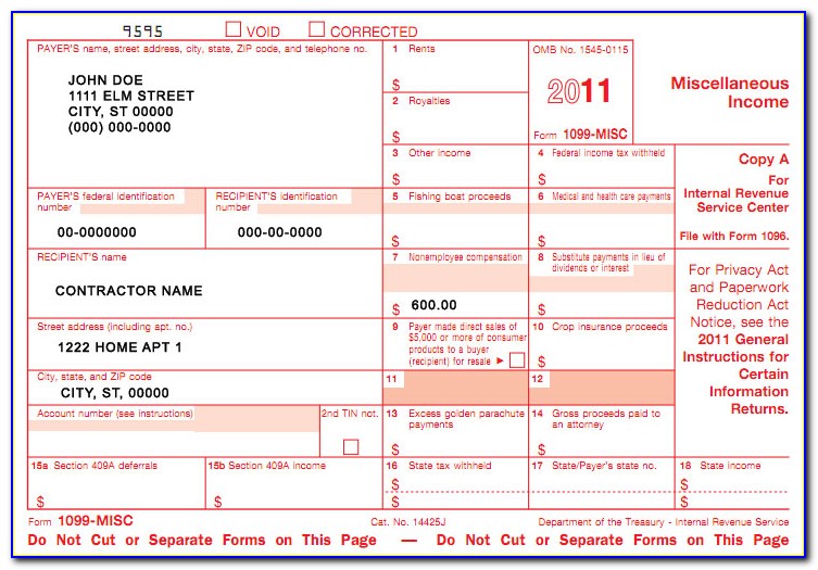 Fill In 1099 Form