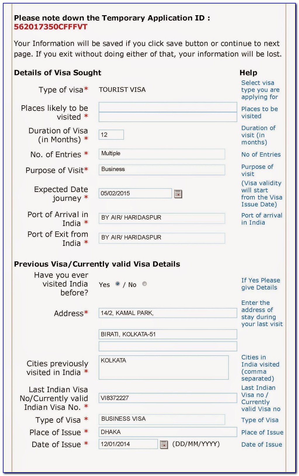 Fill Online Indian Visa Application Form