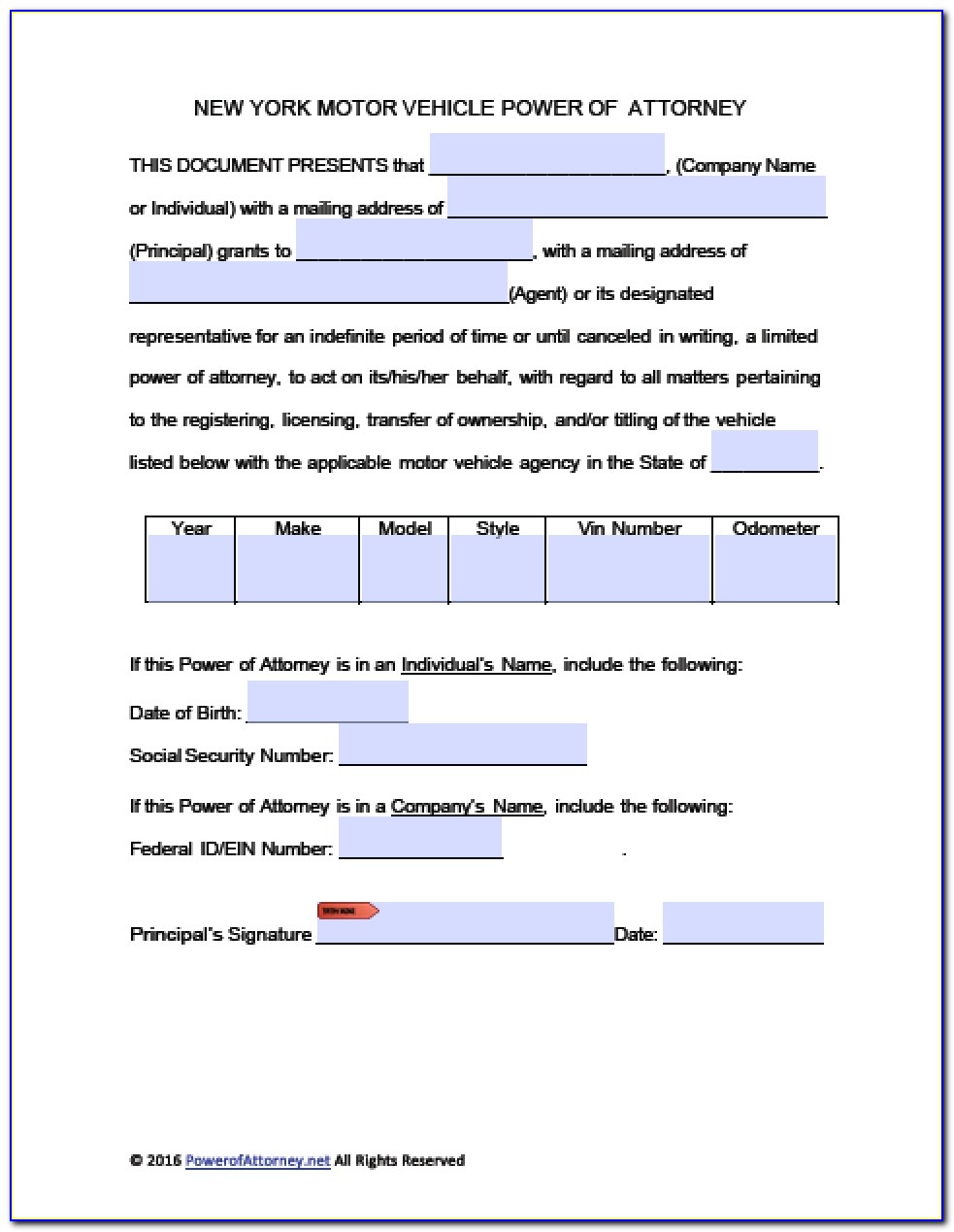 Fillable Medical Power Of Attorney Form