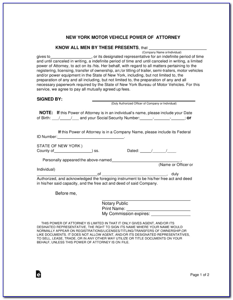 Fillable Power Of Attorney Form Texas