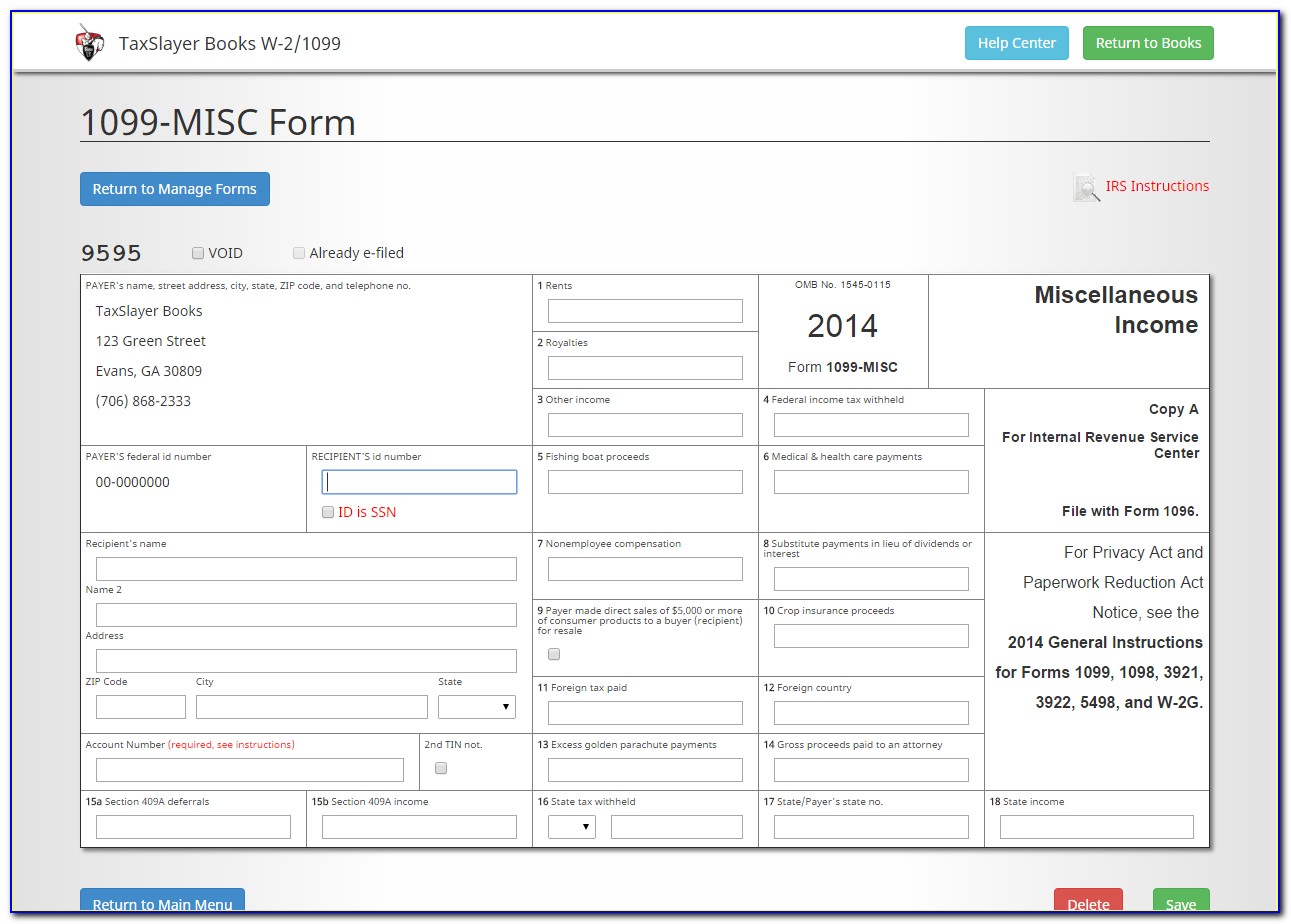 Filling Out A 1099 Misc Form