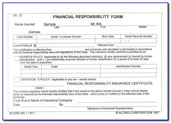 What Is Sr 22 Financial Responsibility Form - Form : Resume Examples #