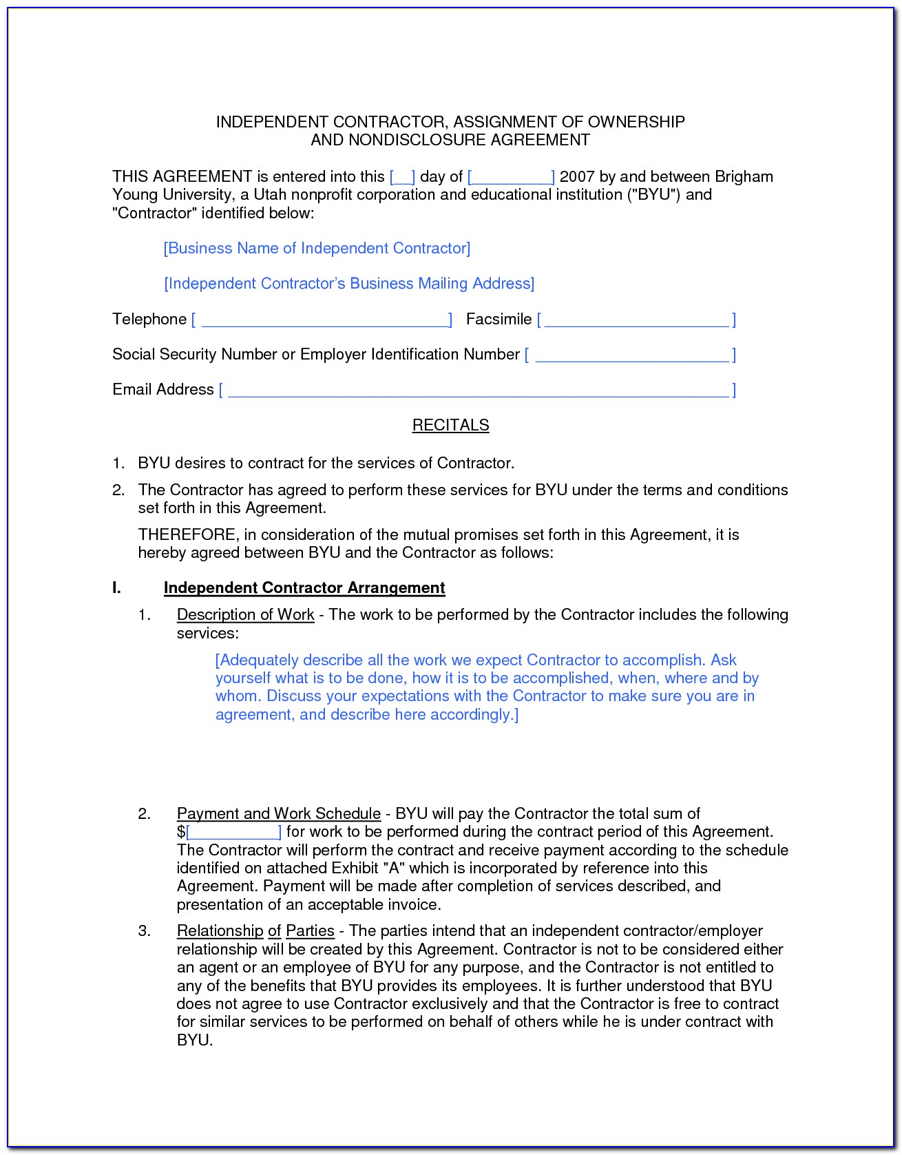 Form 1099 Contractor Income