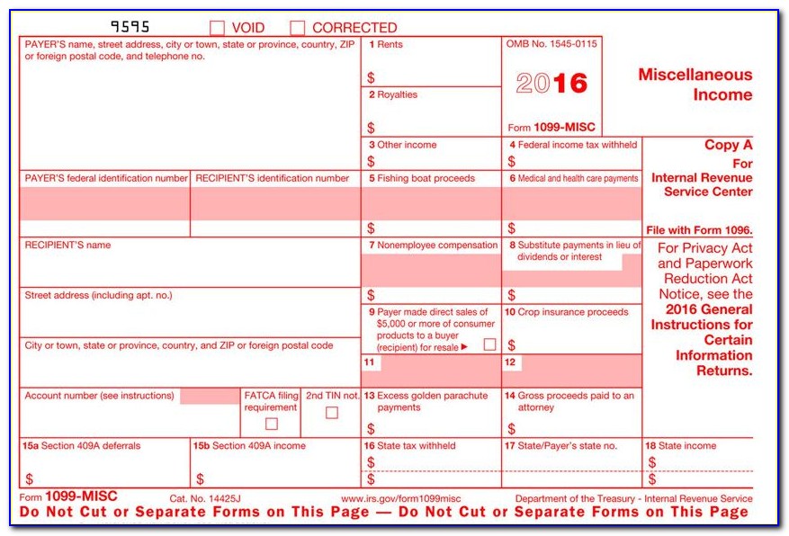 Free 1099 Form 2017 Fillable