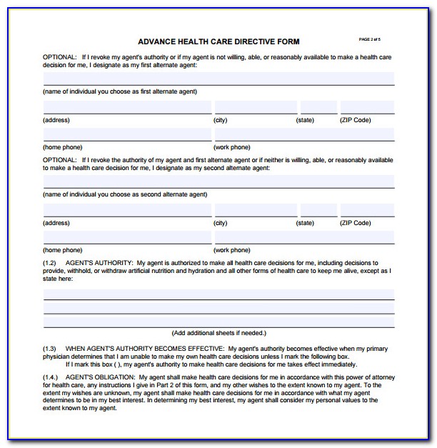 Free Advance Directive Forms Texas