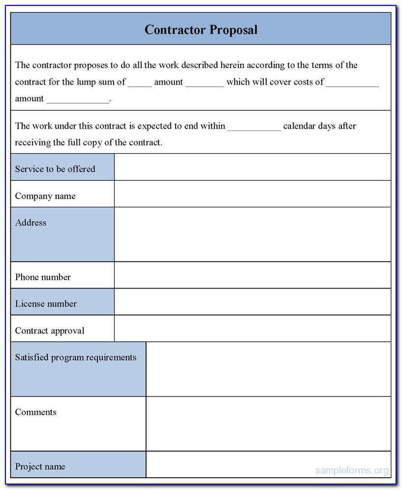 Free Construction Bid Forms Download