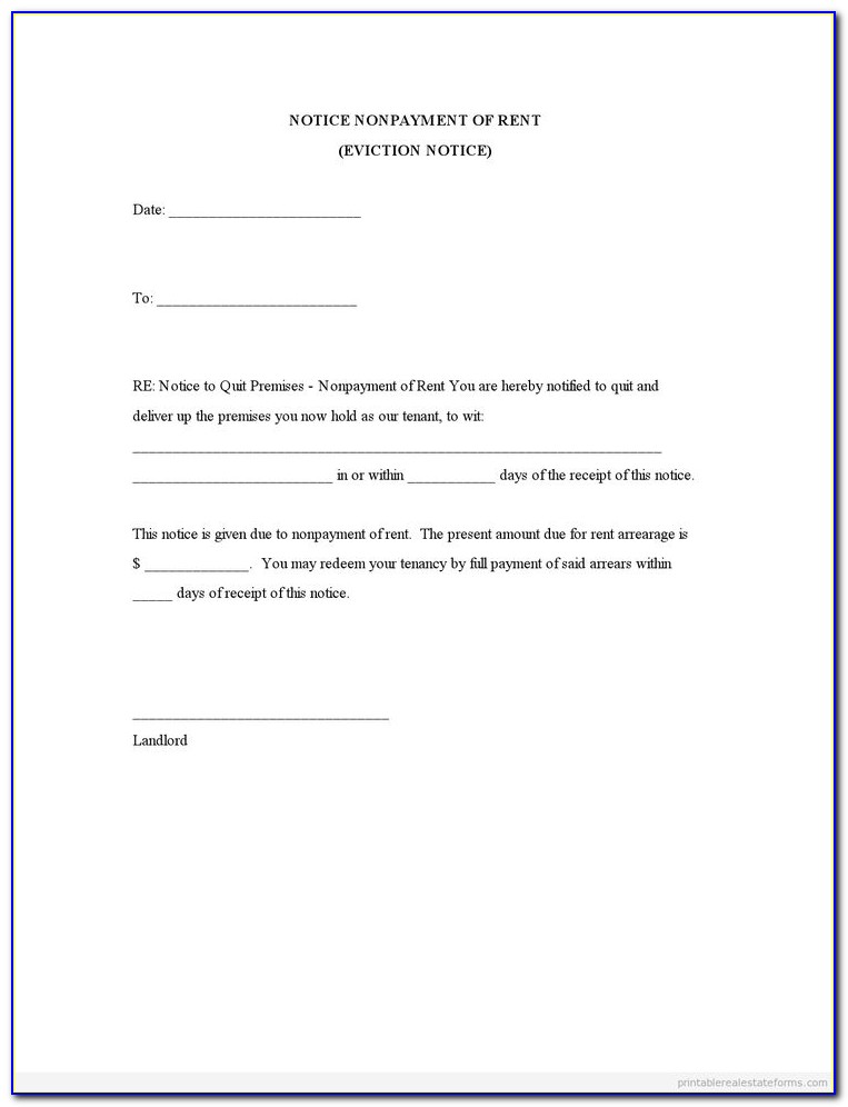 Free Eviction Notice Forms To Print Out