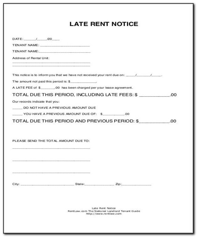 Free Late Rent Notice Template